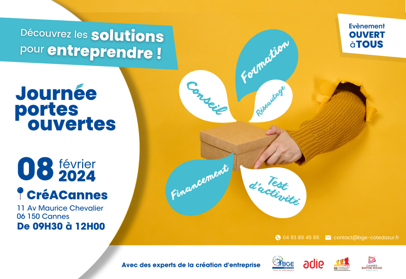 Journée Portes Ouvertes - événement entrepreneuriat à Cannes